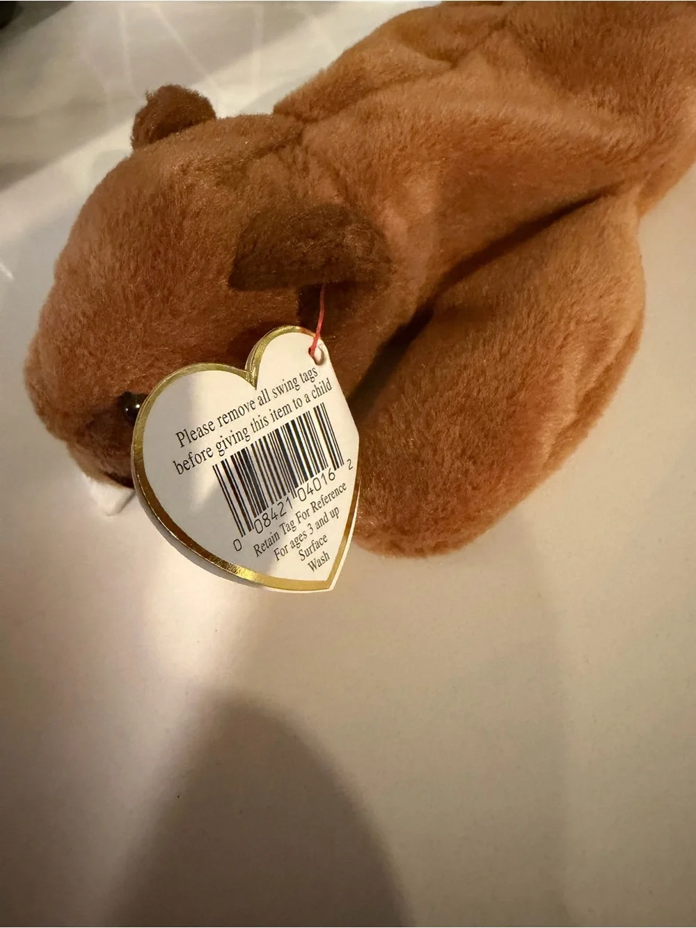 Vintage Ty Beanie Baby - Bucky the Beaver (Style 4016) - Retired 1995